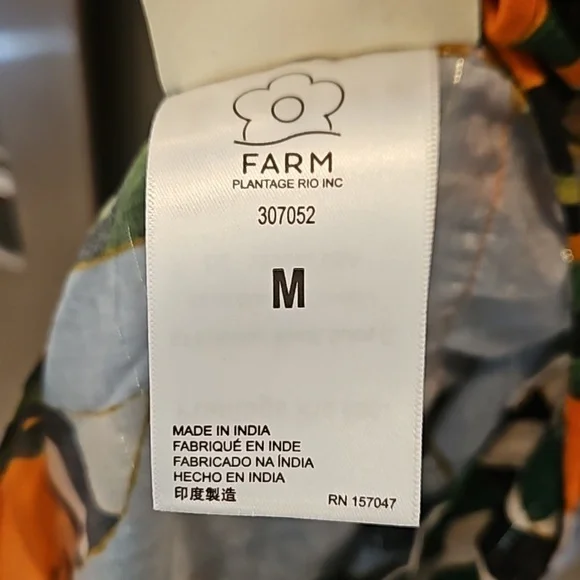 FARM RIO Striped Bananas Cover-Up Dress ~ Multi-Color Tropical Print Medium NWOT - Picture 16 of 16